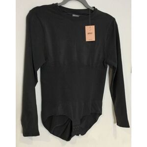 NWT Pinsy Women's Sz XL Gray Butter Sculpt Long Sleeve Shapewear Bodysuit